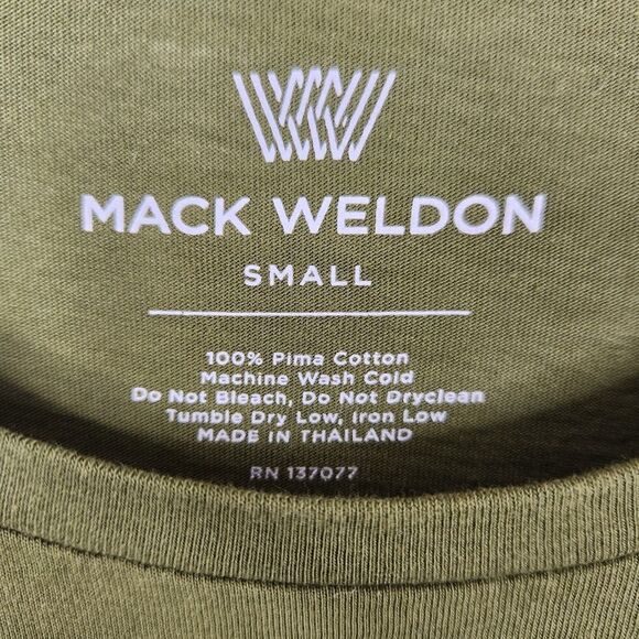 Mack Weldon Long Sleeve Minimalist Pima Cotton Tee Small - Picture 3 of 5
